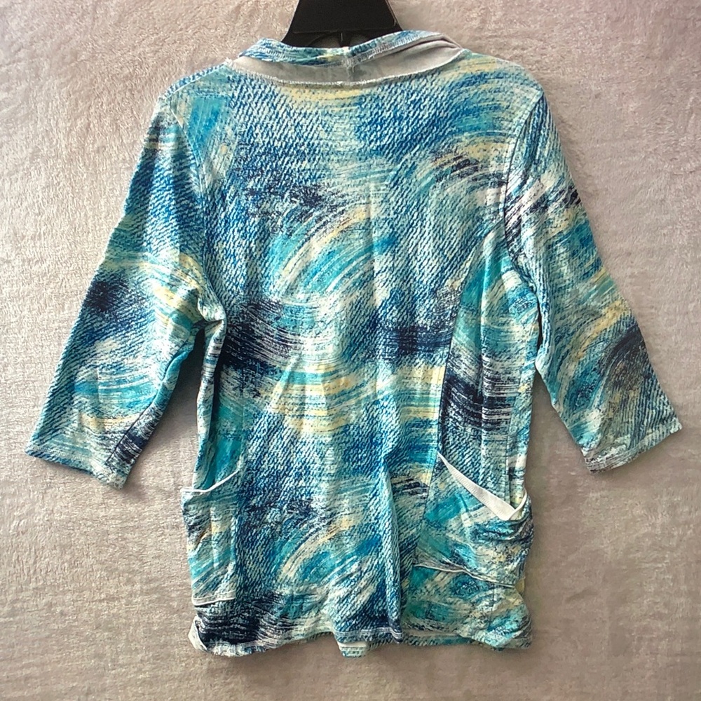 Onque Casuals Teal Multi Cowl Neck Tunic - Picture 2 of 7